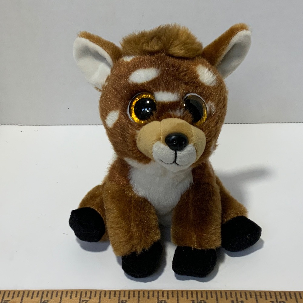 Ty Beanie Boos Buckley the Deer Brown Spotted Plush Glitter Eyes 6 inch 2021